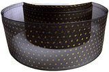 R1361 50mm Black Sheer Ribbon with a Metallic Dot Print