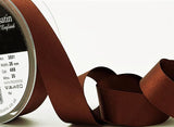 R3184 25mm Hot Chocolate Brown Double Face Satin Ribbon by Berisfords