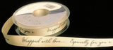 R4344 16mm Cream Grosgrain Ribbon-Wrapped with love Print, Berisfords