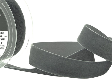 R8949 22mm Dolphin Grey Nylon Velvet Ribbon by Berisfords