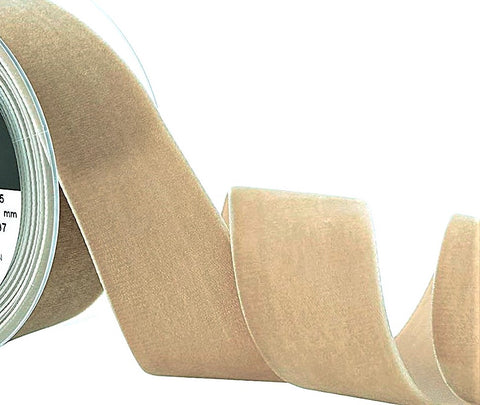 Berisfords 50mm Premium Quality Velvet Ribbon | Earth Beige 9597