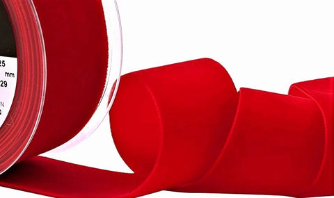 R9012 50mm Red Nylon Velvet Ribbon by Berisfords