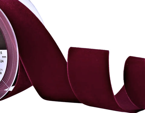 Berisfords 50mm Premium Quality Velvet Ribbon | Wine 9424