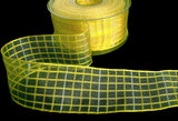 R9773 40mm Yellows-White Silk Edge Sheer Check Ribbon by Berisfords
