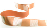 R9824 25mm Rose Gold Pink-Silver Geometric Print Satin Ribbon, Berisfords