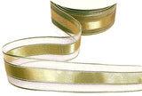 R9840 30mm Honey Gold Sheer-Satin-Metallic Stripe Ribbon by Berisfords
