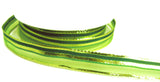 R9849 15mm Greens-Gold Metallic Sheer Stripe Ribbon by Berisfords
