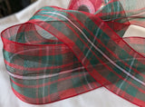 Quality approved Scottish Tartan ribbon. 7cm width, nylon super sheer made in the UK by Berisfords Ribbons.  Cut to order and sold by the metre. full range at Ribbonmoon online store