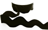 RIC159 36mm / 46mm Black Velvet Ric Rac Ribbon Braid by Berisfords