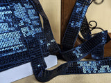 SQBRAID61 25mm navy Flat Woven Edge Sequin Braid Trim