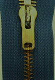 18cm metal jean zips-brass closed end. Huge range zippers ribbonmoon website haberdashery UK