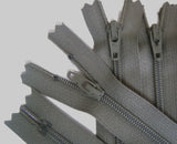 18cm Grey Closed End Polyester Zip with Nylon No.3 Teeth