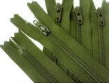 Z4219 YKK 30cm Army Green Nylon No.3 Closed End Zip