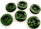 B7191 11mm Bottle Green Pearlised Polyester 4 Hole Button