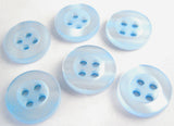 B7183 11mm Pale Blue Pearlised Polyester 4 Hole Button