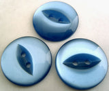 B6216 21mm Dusky Blue 2 Hole Polyester Fish Eye Button - Ribbonmoon