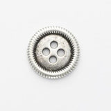 B18158 10mm Silver Metal 4 Hole Button