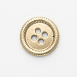 B18159 10mm Pale Gold Metal 4 Hole Button