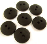 B0286 15mm Charcoal Black Lightly Domed Matt 2 Hole Button - Ribbonmoon