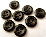 B0415 11mm Black High Gloss 4 Hole Button - Ribbonmoon