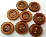 B0442 11mm Mid Brown Polyester 2 Hole Button - Ribbonmoon