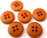 B0480 15mm Dull Burnt Orange Soft Sheen 4 Hole Button - Ribbonmoon