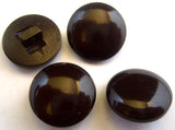 B0768 16mm Deep Cuban Brown Glossy Slightly Domed Shank Button - Ribbonmoon