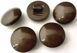 B0770 16mm Misty Brown Glossy Slightly Domed Shank Button - Ribbonmoon