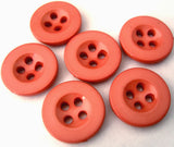 B0871 16mm Coral 4 Hole Trouser or Brace Type Button - Ribbonmoon