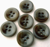 B0888 14mm Blue Grey and Brown High Gloss 4 Hole Button - Ribbonmoon