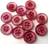 B1016 11mm Pinks and Purple Tonal Nacre Iridescent 4 Hole Button - Ribbonmoon