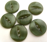 B12641 14mm Tonal Dark Grey Greens 2 Hole Polyester Fish Eye Button - Ribbonmoon