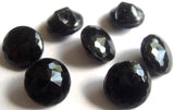 B12681 11mm Black Glass Honeycomb Button with a Hole Built into the Back - Ribbonmoon