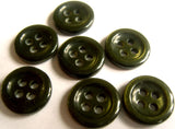 B12719 14mm English Forest Green Pearlised Polyester 4 Hole Button