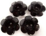 B12817 21mm Black Glossy 2 Hole Daisy Button - Ribbonmoon