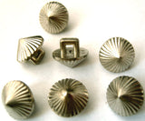 B1392 11mm Gilded Silver Poly Shank Button, Rising to a Centre Point - Ribbonmoon