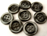 B15983 12mm Black Based with a Tonal Grey Shimmer 4 Hole Button