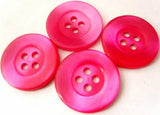 B15871 20mm Tonal Shocking Pink Pearlised Surface 4 Hole Button