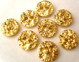 B1454 11mm Gold Metallic Effect Poly Textured 2 Hole Button