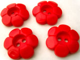 B14631 21mm Red Glossy 2 Hole Daisy Button - Ribbonmoon