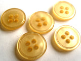 B15640 15mm Pale Honey Tinted Pearlised Poyester 4 Hole Button - Ribbonmoon