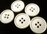 B1608 19mm White Matt 4 Hole Button - Ribbonmoon