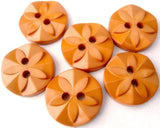 B10202 14mm Dusky Apricot Flower Design 2 Hole Nylon Button
