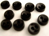 B16343 6mm Black Small Nylon 2 Hole Dolls Button