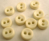 B16288 6mm Cream Small Nylon 2 Hole Dolls Button - Ribbonmoon