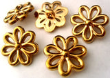 B1629C 23mm Gilded Gold Poly Flower Design Shank Buttons - Ribbonmoon
