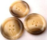 B1642 25mm Creams and Brown Gloss 4 Hole Button - Ribbonmoon
