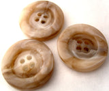 B1735C 23mm Beige and Natural Aaran Glossy Nylon 4 Hole Buttons - Ribbonmoon