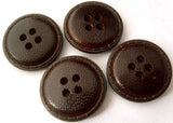 B1757 21mm Dark Brown Leather Effect 4 Hole Button - Ribbonmoon
