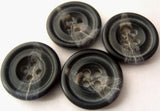 B1767 19mm Black Based and Grey Soft Sheen 4 Hole Button - Ribbonmoon